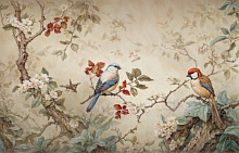 3D обои с рисунком птицы Design Studio 3D Chinoiserie birds AG-CB-001