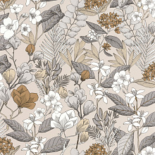 Детские серые обои Caselio Flower Power 101851099