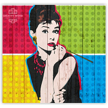 Панно с изображением Одри Хепбёрн Creative Wood Pop-art Pop-art - 10 Одри